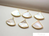 Fan-shaped Seawater Shellfish Copper Plated Pendant DIY Accessories