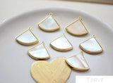 Fan-shaped Seawater Shellfish Copper Plated Pendant DIY Accessories