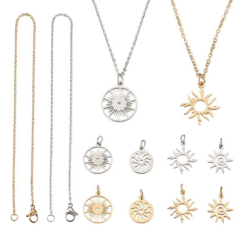 Kissitty Sun Pendant Necklace Kit Stainless Steel Pendants