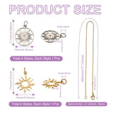 Kissitty Sun Pendant Necklace Kit Stainless Steel Pendants