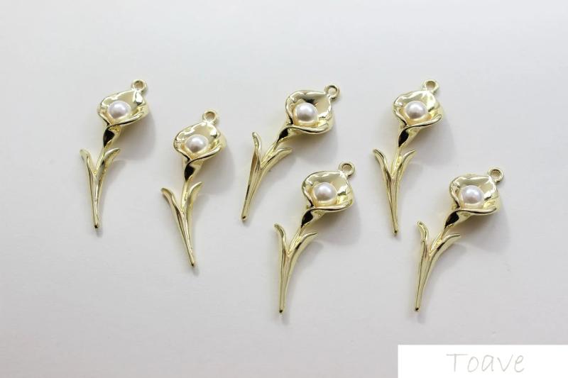 Flower Pearl Pendant Alloy DIY Ear Stud Material Accessories