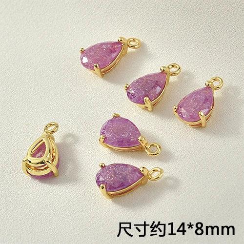 Spring Ice Zircon Drop Necklace Bracelet Ear Stud Pendant Parts DIY Ornament