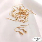 14K Anti-Allergic Flat Ear Hook Spring Belt Bead Earrings DIY Material