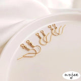 14K Anti-Allergic Flat Ear Hook Spring Belt Bead Earrings DIY Material
