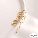14K Anti-Allergic Flat Ear Hook Spring Belt Bead Earrings DIY Material