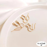 14K Anti-Allergic Flat Ear Hook Spring Belt Bead Earrings DIY Material