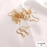 14K Anti-Allergic Flat Ear Hook Spring Belt Bead Earrings DIY Material