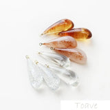 4pcs Resin Water Drop Pendant Earrings Material Coffee Transparent