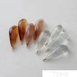 4pcs Resin Water Drop Pendant Earrings Material Coffee Transparent