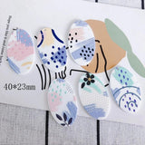 Funny Graffiti Dot Oval Acrylic Droplet Earrings