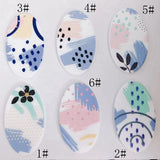 Funny Graffiti Dot Oval Acrylic Droplet Earrings
