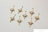 Star Inlaid Zircon Pendant Copper Plated 18K Real DIY Material