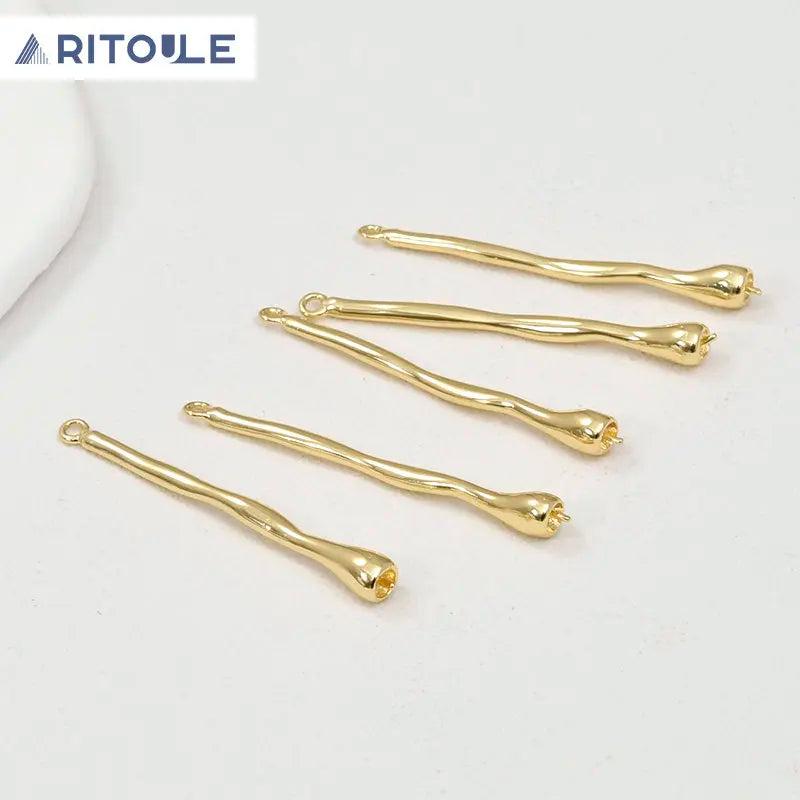 Copper-Plated 14K Color-Retaining Strip Drop Earrings