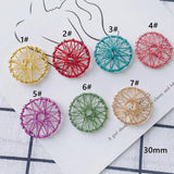Iron Spray Paint Round Hollow Earrings