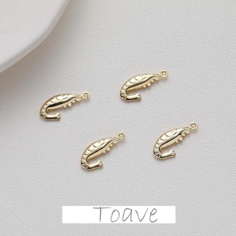 Small Shrimp Hollow Pendant for DIY Beaded Hand-made Accessories