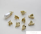 Copper Parts Flower Cap Base Support DIY Pearl Pendant Material