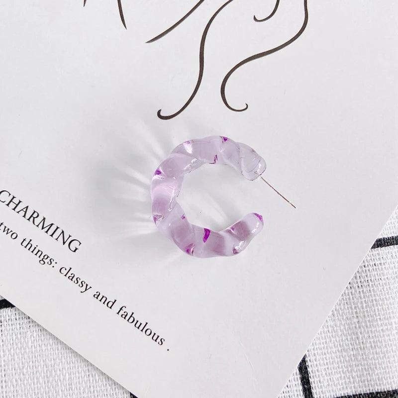 Colorful Round Hemp Pattern Earrings
