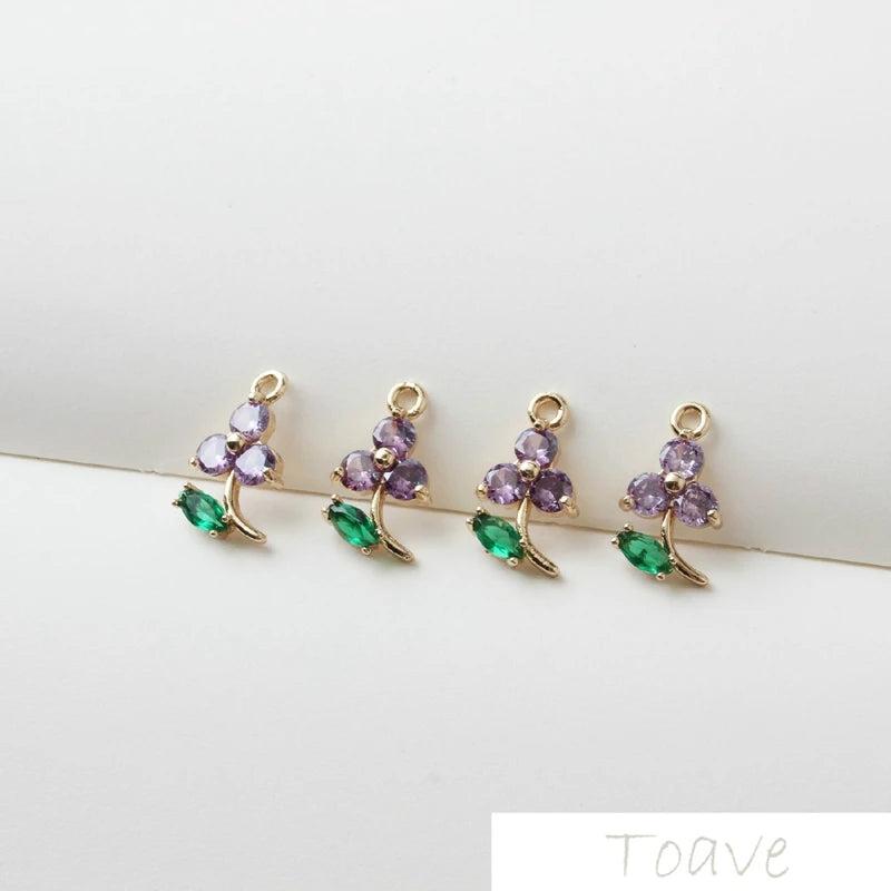 Hipster Three-Petal Flower Pendant DIY Ear Stud Bracelet Necklace Accessories