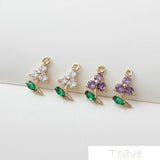 Hipster Three-Petal Flower Pendant DIY Ear Stud Bracelet Necklace Accessories