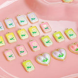 Sweetheart Tag Ins Wind Smudge Flower Tulip Love Pendant DIY Earrings
