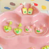 Sweetheart Tag Ins Wind Smudge Flower Tulip Love Pendant DIY Earrings