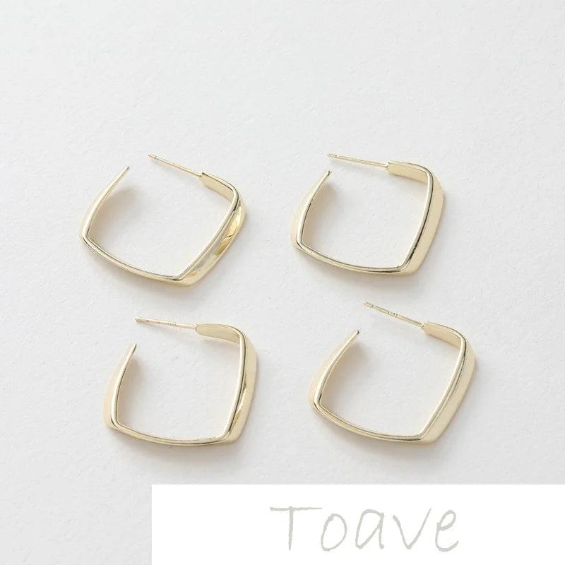 Gold C-Shaped Earrings DIY Material Accessory
