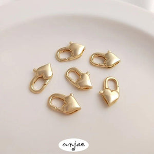 14K Gold-Clad Heart Chain Necklace with Lobster Clasp
