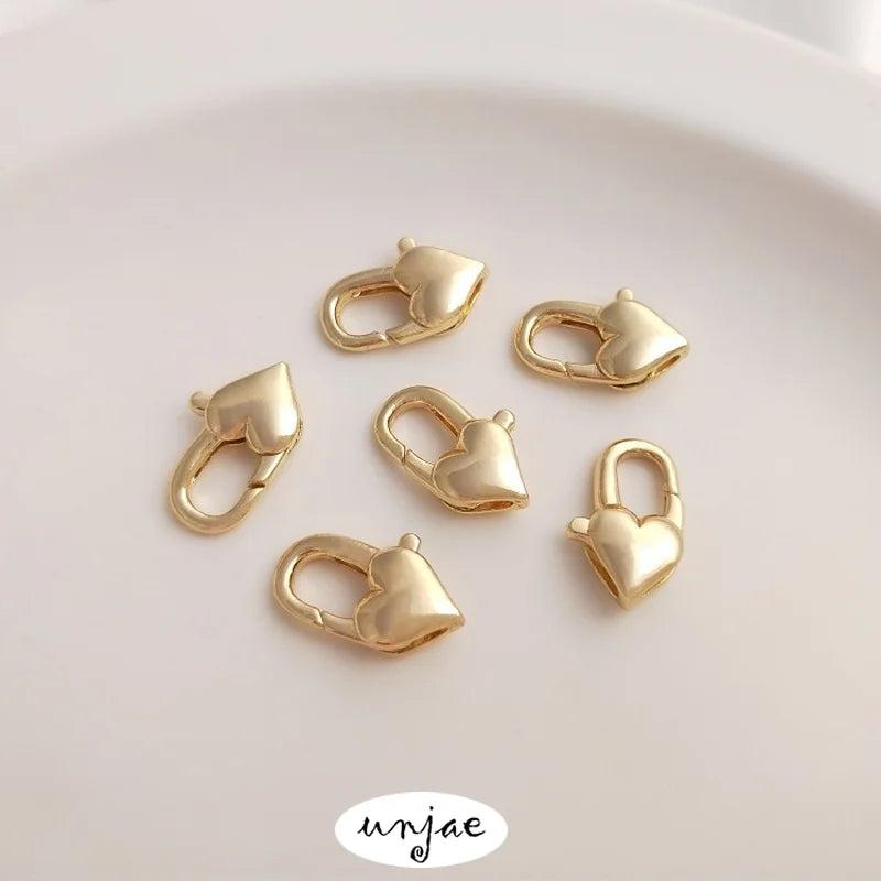 14K Gold-Clad Heart Chain Necklace with Lobster Clasp