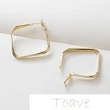 Gold-Clad Copper Square Earrings Hand-Made Material Accessories