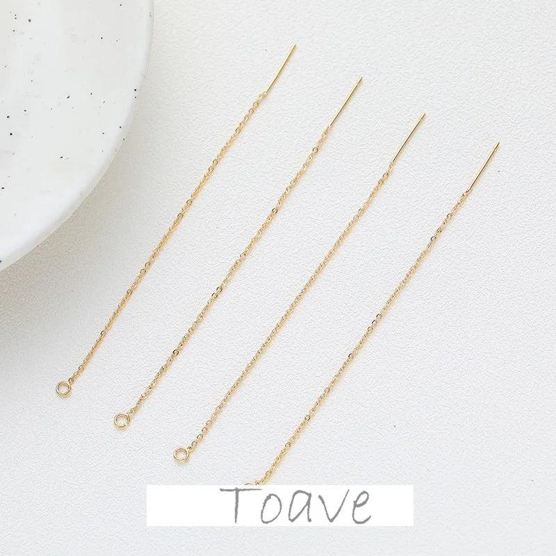 18K Gold Plated Cross Chain Earrings DIY Material
