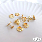 Color-Preserving 18K Disc Earrings with Ear Clip