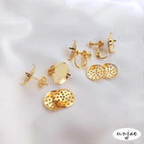 Color-Preserving 18K Disc Earrings with Ear Clip