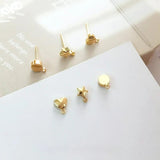 S925 Silver Ear Pin Earrings Hypoallergenic Love Star Round Accessory