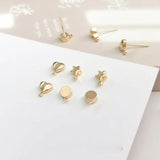 S925 Silver Ear Pin Earrings Hypoallergenic Love Star Round Accessory