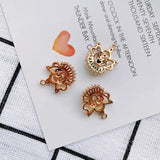 18K Copper Plated Zircon Pendant Court Necklace Earrings Set