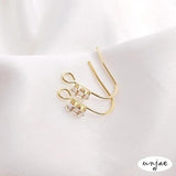 14K Copper Plated Zircon Ear Hooks for DIY Earrings