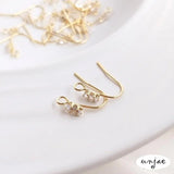 14K Copper Plated Zircon Ear Hooks for DIY Earrings
