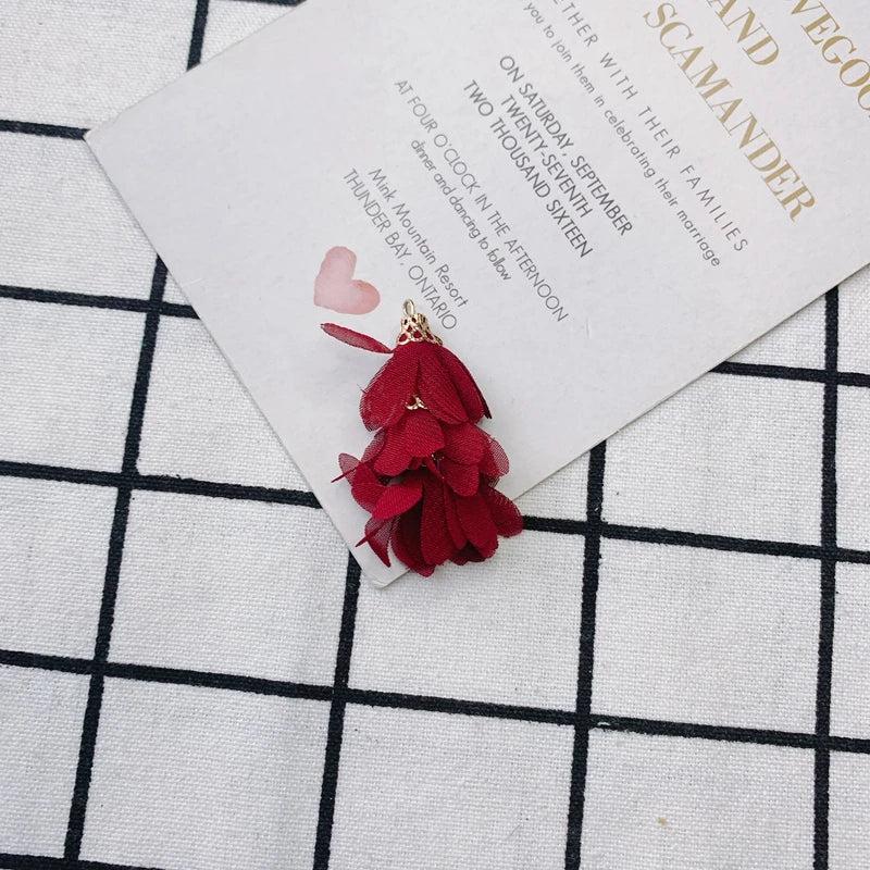 DIY Fabric Tassel Flower Earring Pendant - Accessory Materials
