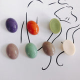 Macaron Resin Patch Acrylic Oval Back DIY Necklace Pendant