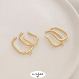 14K Bag Painless Ear Clip Sling Opening Ring Hand Earrings Accessories