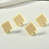 Square Resin Silver Needle DIY Earrings Hand-made Jewelry