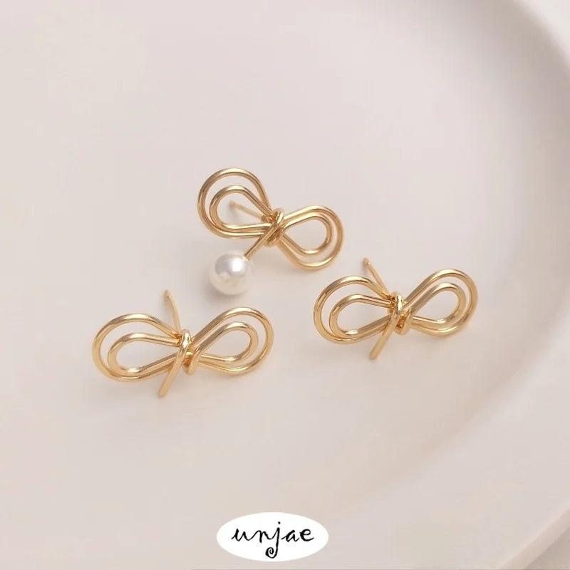 14K Gold-Clad Butterfly Pearl Pin Earrings DIY Jewelry