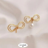 14K Gold-Clad Butterfly Pearl Pin Earrings DIY Jewelry