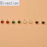 Small Oval Zircon Earrings Silver Needles DIY Jewelry Materials