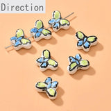 Butterfly Hand-Painted Ceramic Loose Beads DIY Jewelry Pendant