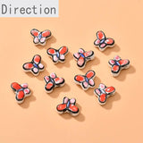 Butterfly Hand-Painted Ceramic Loose Beads DIY Jewelry Pendant