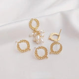 14K Gold Wheat Ear Earrings with Pearl Tassel DIY Material