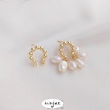 925 Silver Double Hanging Geometric Stud Earrings