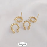 925 Silver Double Hanging Geometric Stud Earrings