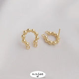 925 Silver Double Hanging Geometric Stud Earrings